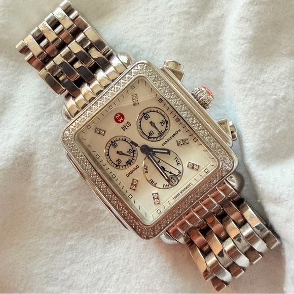 Michele Diamond DECO XL Chronograph Watch - Picture 3 of 16